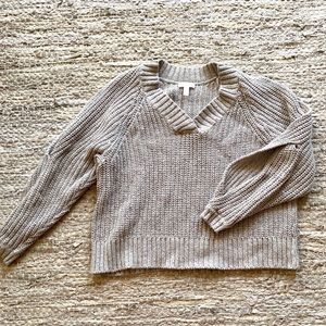 Ribbed Cold Shoulder Chunky Knit Cutout Sweater